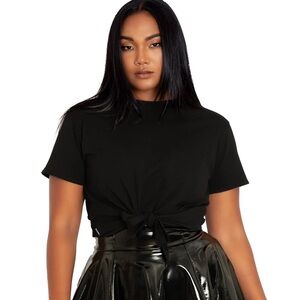 Blackmilk Black Tie Front Tee